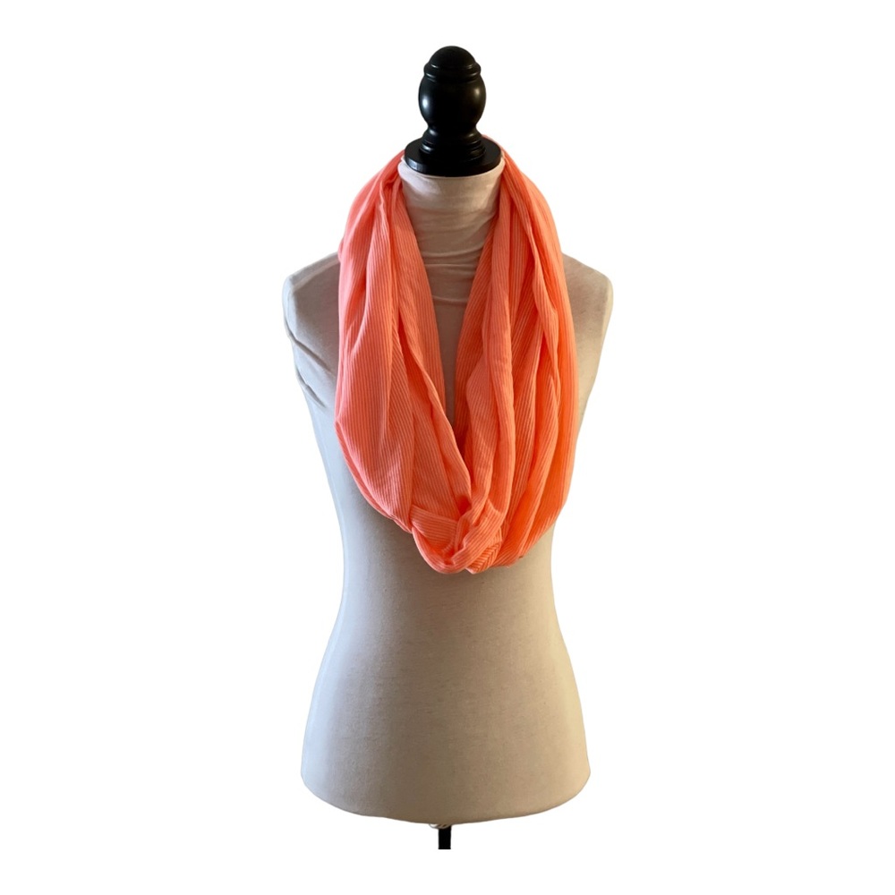 Gap neon orange and white infinity scarf